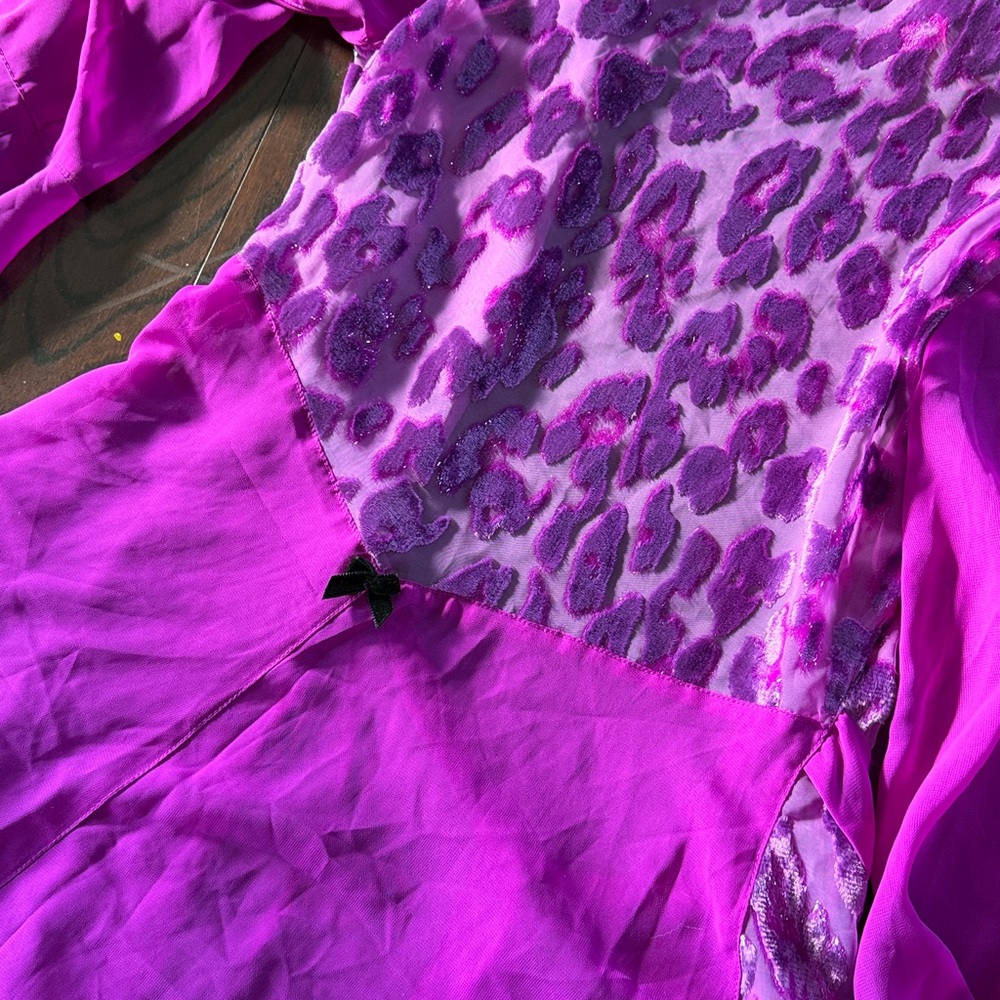Vintage Betsy Johnson Purple Leopard Robe - Picture 5 of 5